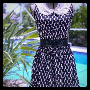 Happy Cat Print Dress